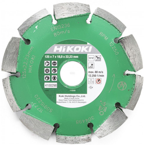 HiKOKI 4100298 Gyémánt vágótárcsa 125x22,2x7mm, két soros