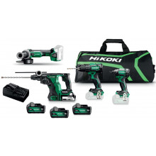 HiKOKI KC18DEWHZ Akkus gépszett DS18DE+WH18DC+G1813DA+DH1826DA (18V/3x5,0Ah) táska