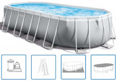 INTEX Prism Frame Oval Premium Pools medence szett, 610 x 305 x 122 cm 26798GN