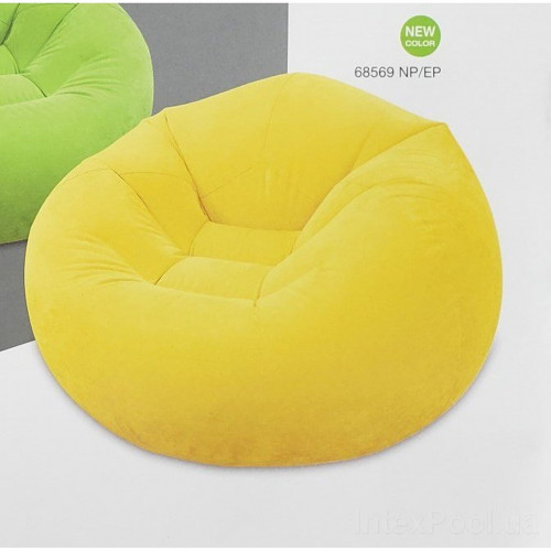 INTEX Beanless Bag Chair felfújható sárga fotel 107 x 104 x 69 cm 68569