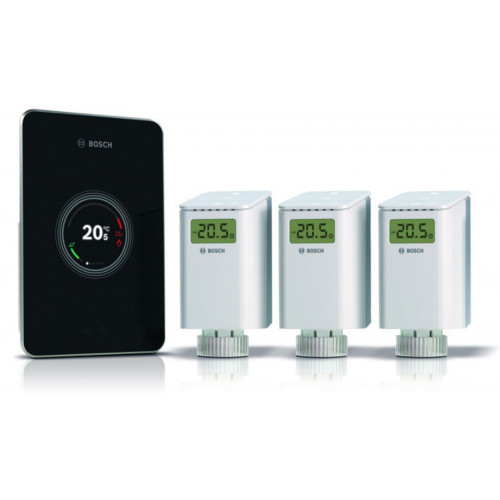 BOSCH EasyControl Set CT 200 Wifi-s szabályzó Fekete + 3 db termosztátfej