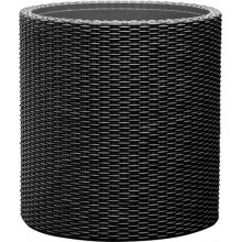 KETER MEDIUM CYLINDER PLANTER műrattan virágláda, antracit 229123 (17197835)