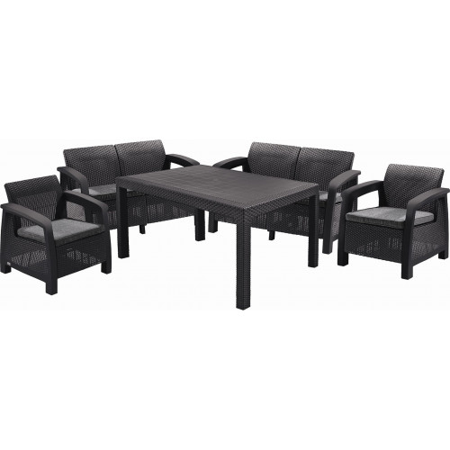 KETER BAHAMAS FIESTA műrattan kerti bútor szett, grafit/hűvös szürke 233614 (17205477) KETER BAHAMAS FIESTA műrattan kerti bútor szett, grafit/hűvös szürke 233614 (17205477)