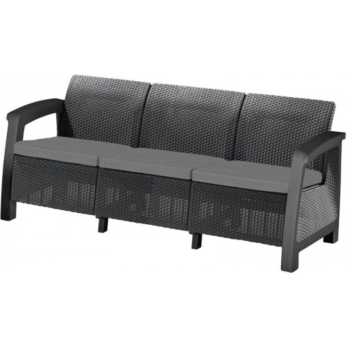 KETER BAHAMAS LOVE SEAT műrattan kerti 3 üléses kanapé 235039 (17205920)