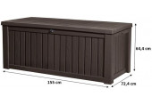 KETER ROCKWOOD műanyag kerti láda 570L, sötétbarna 230401 (17204172)