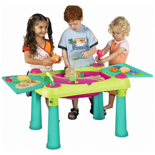 KETER CREATIVE FUN TABLE műanyag kerti játék asztal, világoszöld/lila 231587 (17184058)