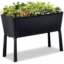 KETER EASY GROW műrattan virágláda 120L, antracit 230298 (17194592)