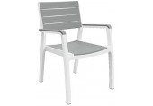 KETER HARMONY műanyag kartámaszos kerti szék, fehér/világosszürke 236052 (17201284)