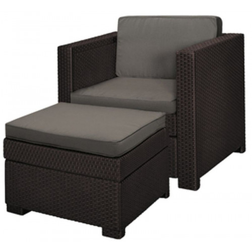 CURVER PROVENCE CHILLOUT Kerti fotel lábtartóval, barna/szürkésbarna 235077 CURVER PROVENCE CHILLOUT Kerti fotel lábtartóval, barna/szürkésbarna 235077