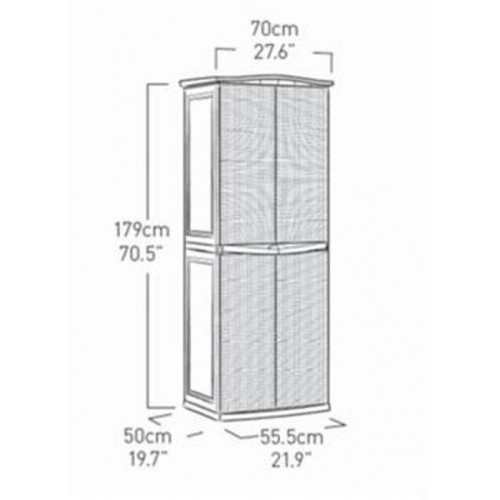KIÁRUSÍTÁS CURVER RATTAN STYLE TALL SHED Kerti szekrény, fekete 231232 SÉRÜLT CSOMAGOLÁS