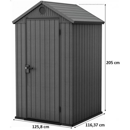 KETER DARWIN 4 x 4 műanyag kerti ház, szürke 259005 (17212741)