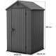 KETER DARWIN 4 x 4 műanyag kerti ház, szürke 259005 (17212741)