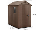 KETER DARWIN 4 x 6 műanyag kerti ház, barna 246949 (17209417)
