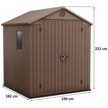 KETER DARWIN 6 x 6 műanyag kerti ház, barna 249360 (17210353)