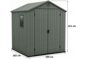 KETER DARWIN 6 x 6 műanyag kerti ház, zöld 259002 (17210353)