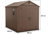 KETER DARWIN 6 x 8 műanyag kerti ház, barna 249362 (17210355)