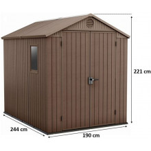 KETER DARWIN 6 x 8 műanyag kerti ház, barna 249362 (17210355)