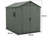 KETER DARWIN 6 x 8 műanyag kerti ház, zöld 259003 (17210355)