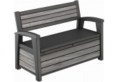 KETER DECO GARDEN BENCH 227L Kerti pad/tároló, 133x61x89 cm, sötétszürke (17213853) 261848