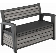 KETER DECO GARDEN BENCH 227L Kerti pad/tároló, 133x61x89 cm, sötétszürke (17213853) 261848