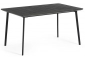 KETER METALEA műanyag kerti asztal, 146 x 87 x 75 cm, öntöttvas fekete 249184 (17209811)