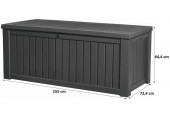 KETER ROCKWOOD műanyag kerti láda 570L, grafit 250185 (17204172)
