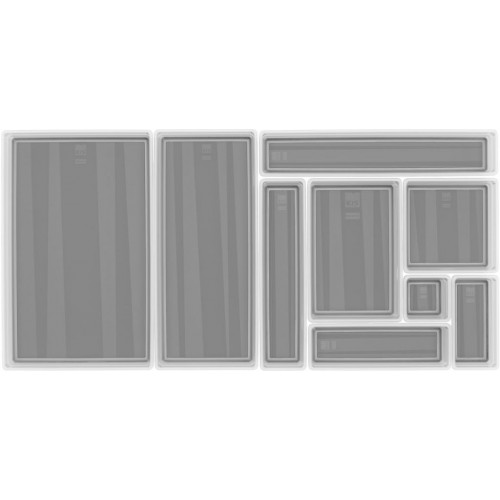 KIS SISTEMO SET 6db fiókrendező 39x24x5cm transzparens/szürke KIS SISTEMO SET 6db fiókrendező 39x24x5cm transzparens/szürke