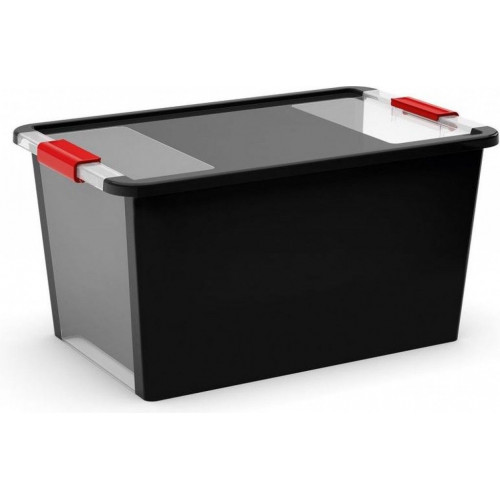 KIS BI BOX L 40L 55x35x28cm fekete/átlátszó