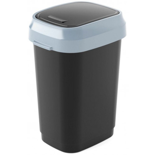 KIS DUAL SWING BIN L 50L Szemetes 31x42x62cm fekete/szürke