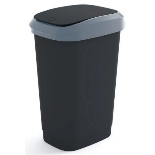 KIS DUAL TOUCH BIN L 50L Szemetes 31x42x60cm fekete/szürke