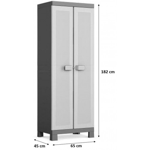 KIS LOGICO HIGH Szekrény 65x45x182cm szürke/fekete