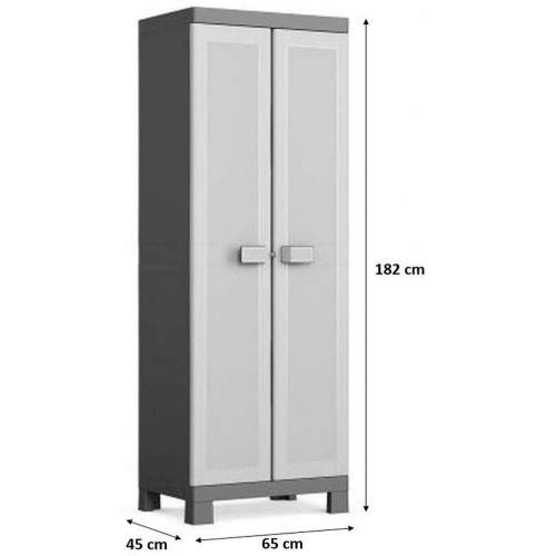 KIS LOGICO UTILITY Szekrény 65x45x182cm szürke/fekete