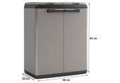 KIS SPLIT BASIC Szelektív hulladéktároló, sötétszürke, 2 x 110 L, 68x39x85 cm 97360000444