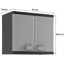 KIS LOGICO Falra szerelhető műhelyszekrény 65x39x56,5cm szürke/fekete