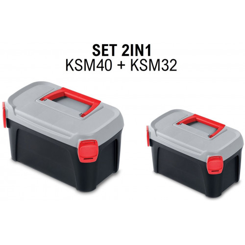 KISTENBERG SMART SET 2v1 szerszámtartó koffer, 38 x 23,4 x 22,5 cm KSMS40-4C