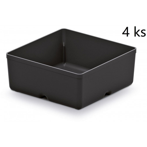 KISTENBERG UNITE BOX tárolódoboz, 4 db, 11 x 11 x 11,2 cm, fekete KBS1111-S411