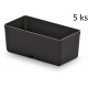 KISTENBERG UNITE BOX tárolódoboz, 5 db, 11 x 5,5 x 13,2 cm, fekete KBS115-S411