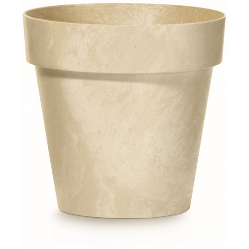 PROSPERPLAST CUBE BETON EFFECT virágcserép, 20cm,3,5L, krém DCUB200E