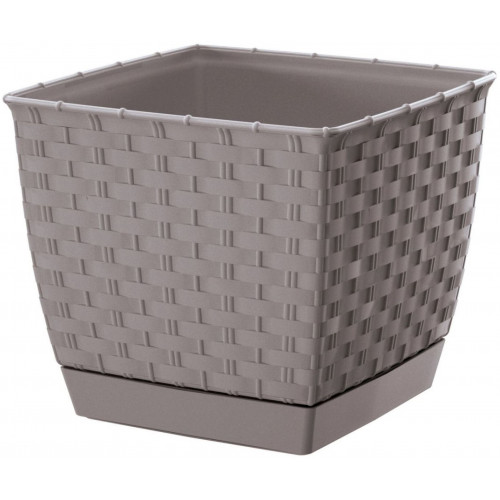 PROSPERPLAST RATOLLA SQUARE virágcserép, 6L, mokka DRLK220-7529U