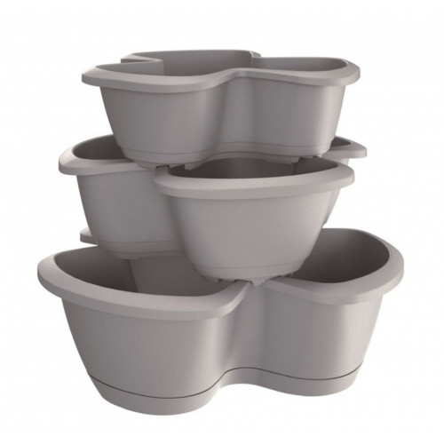 PROSPERPLAST RESPANA TRIO virágcserép, 28,1L, szürke DRET123S-405U