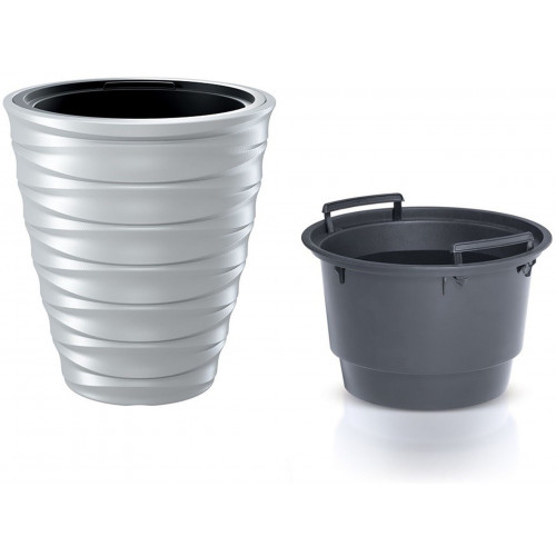 PROSPERPLAST FREZE virágcserép, 18/28L, fehér DBFE400-S449