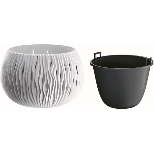 Prosperplast SANDY BOWL virágcserép, 24cm, 32,3L, fehér DSK240 Prosperplast SANDY BOWL virágcserép, 24cm, 32,3L, fehér DSK240
