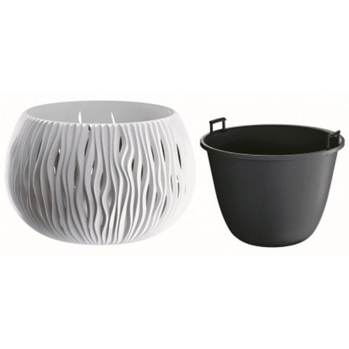 Prosperplast SANDY BOWL virágcserép, 37cm, 9L, fehér DSK370-S449 Prosperplast SANDY BOWL virágcserép, 37cm, 9L, fehér DSK370-S449