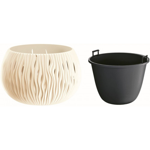 Prosperplast SANDY BOWL virágcserép, 14cm, 0,75L, krém DSK150