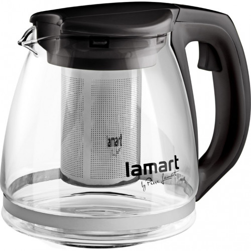 LAMART LT7025 Verre teáskanna, fekete, 1,1l 42002257