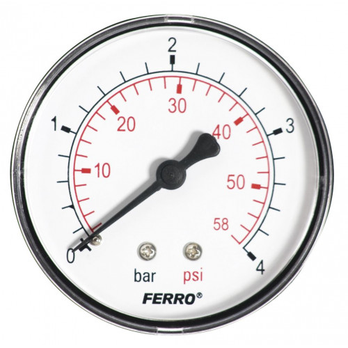 FERRO nyomásmérő, hátsó csatlakozású, 10 bar M6310A