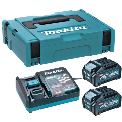 Makita 191J97-1 Akkumulátor és töltő szett Li-ion XGT 40V 2xBL4040 + DC40RA + Makpac