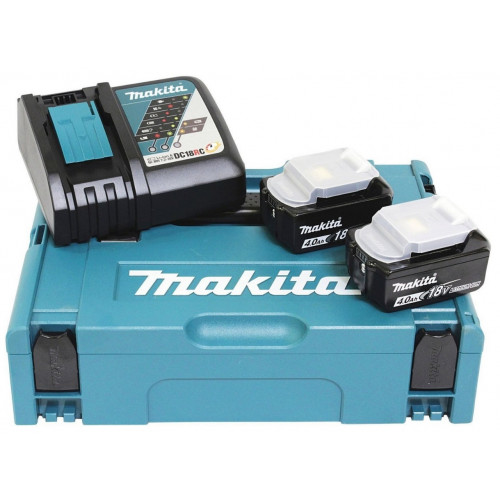 Makita 197494-9 Akku szett töltővel Li-ion 2db BL1840 18V/4,0Ah + DC18RC töltő + MakPac1