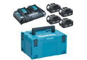 Makita 197626-8 Akkumulátor és töltő szett Li-ion LXT 18V/4x5,0Ah + DC18RD + Makpac3
