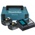 Makita 197952-5 Akku szett töltővel Li-ion 2db BL1830 18V/3,0Ah + DC18RC töltő + MakPac1